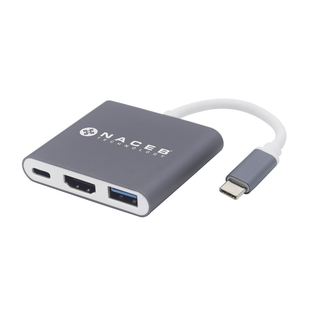 [ACCNCB970] Adaptador Tipo C a HDMI + USB 3.0 + PD Naceb Technology NA-0111